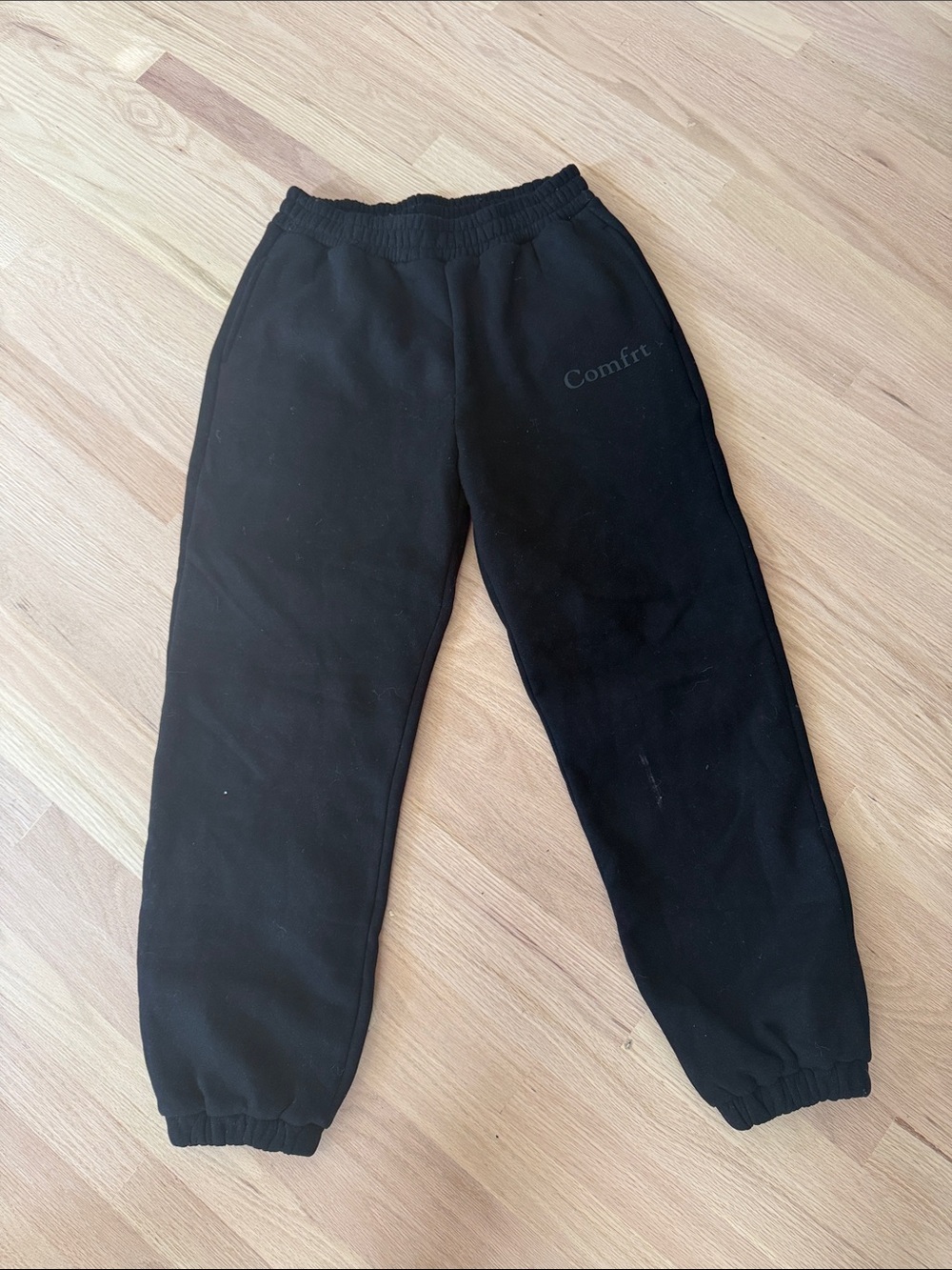 Adult M Black Comfort Sweatpants with Elastic Waist